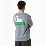 Soccer Crewneck Sweatshirt - Eat Sleep Soccer (Bold Text) (Back Design)