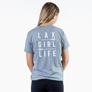 Girls Lacrosse Short Sleeve T-Shirt - Lax Girl Life (Back Design)