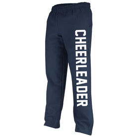 Cheerleading Fleece Sweatpants Varsity Cheerleader [Navy/White/Adult Small] - SS