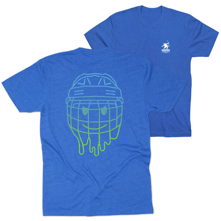 Hockey Short Sleeve T-Shirt - Have An Ice Day Smiley (Back Design)