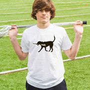 Guys Lacrosse Short Sleeve T-Shirt - Max The Lax Dog