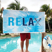 Girls Lacrosse Premium Beach Towel - Relax