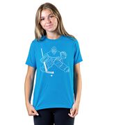 Hockey Short Sleeve T-Shirt - Hockey Goalie Sketch