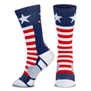 Hockey Woven Mid-Calf Socks - Patriotic