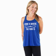Hockey Flowy Racerback Tank Top - Home Is Where The Rink Is
