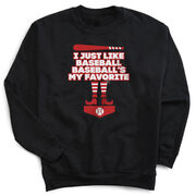 Baseball Crewneck Sweatshirt  - Baseball's My Favorite