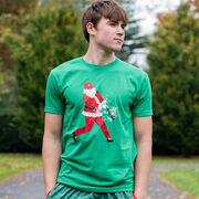 Baseball T-Shirt Short Sleeve Home Run Santa