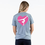 Gymnastics Short Sleeve T-Shirt - Gymnast Heart (Back Design)