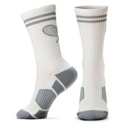 Tennis Woven Mid-Calf Socks - Crossed Racquets - Gray