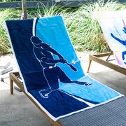 Baseball Premium Beach Towel - Batter Up Carolina Blue