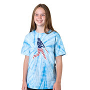 Baseball Short Sleeve T-Shirt - Baseball Stars and Stripes Player Tie Dye