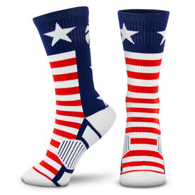 Basketball Woven Mid-Calf Socks - Stars and Stripes