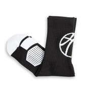 Basketball Woven Mid-Calf Socks - Ball Silhouette (Black/White)