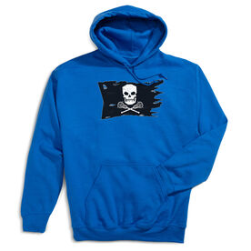 Guys Lacrosse Hooded Sweatshirt - Lax Pirate Flag