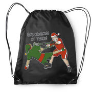 Guys Lacrosse Drawstring Backpack - Checking It Twice Lacrosse