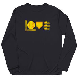 Softball Long Sleeve Performance Tee - Love To Play