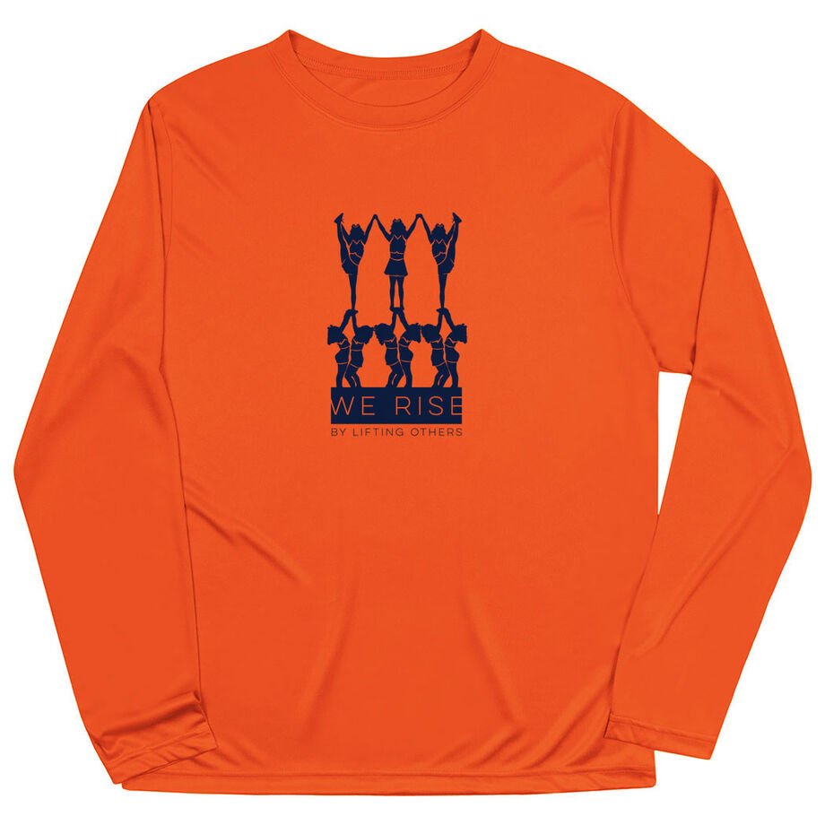 Cheerleading Long Sleeve Performance Tee - We Rise By Lifting Others