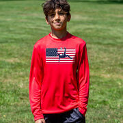 Soccer Long Sleeve Performance Tee - Patriotic Soccer