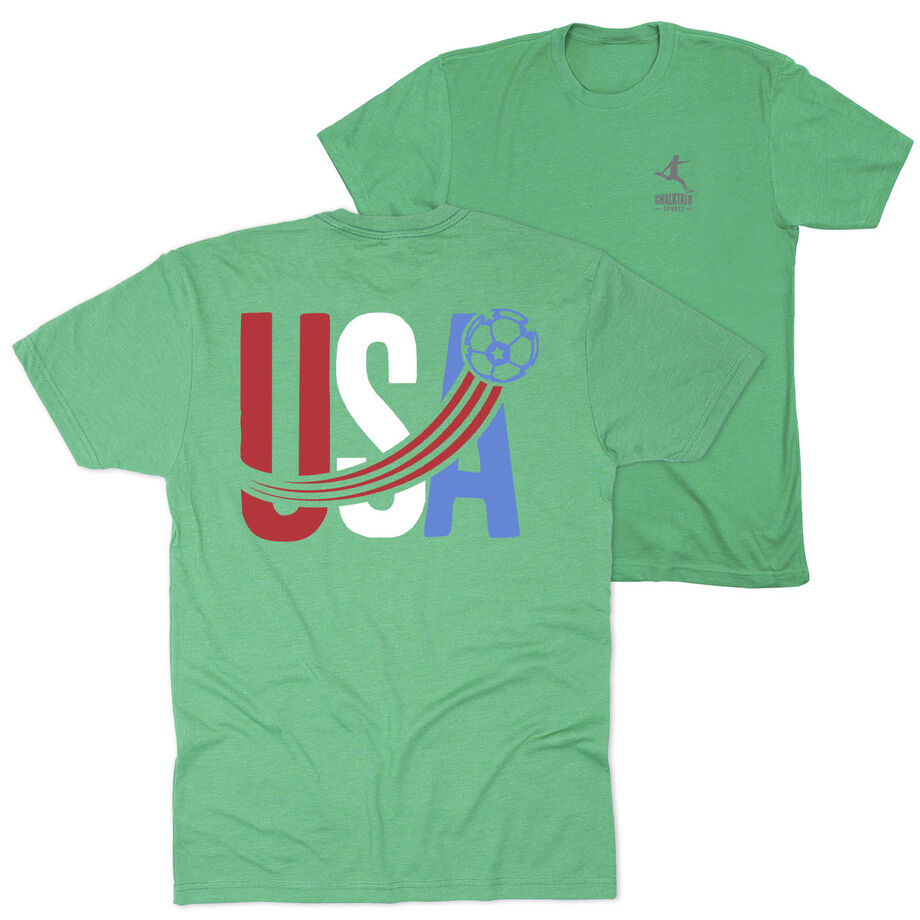 Soccer Short Sleeve T-Shirt - USA Patriotic (Back Design)