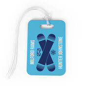 Snowboarding Bag/Luggage Tag - Personalized Text with Crossed Boards