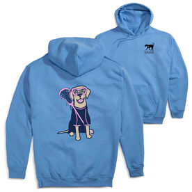 Girls Lacrosse Hooded Sweatshirt - Lily The Lacrosse Dog (Back Design)