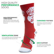 Hockey Woven Mid-Calf Socks - Ho Ho Hockey Santa