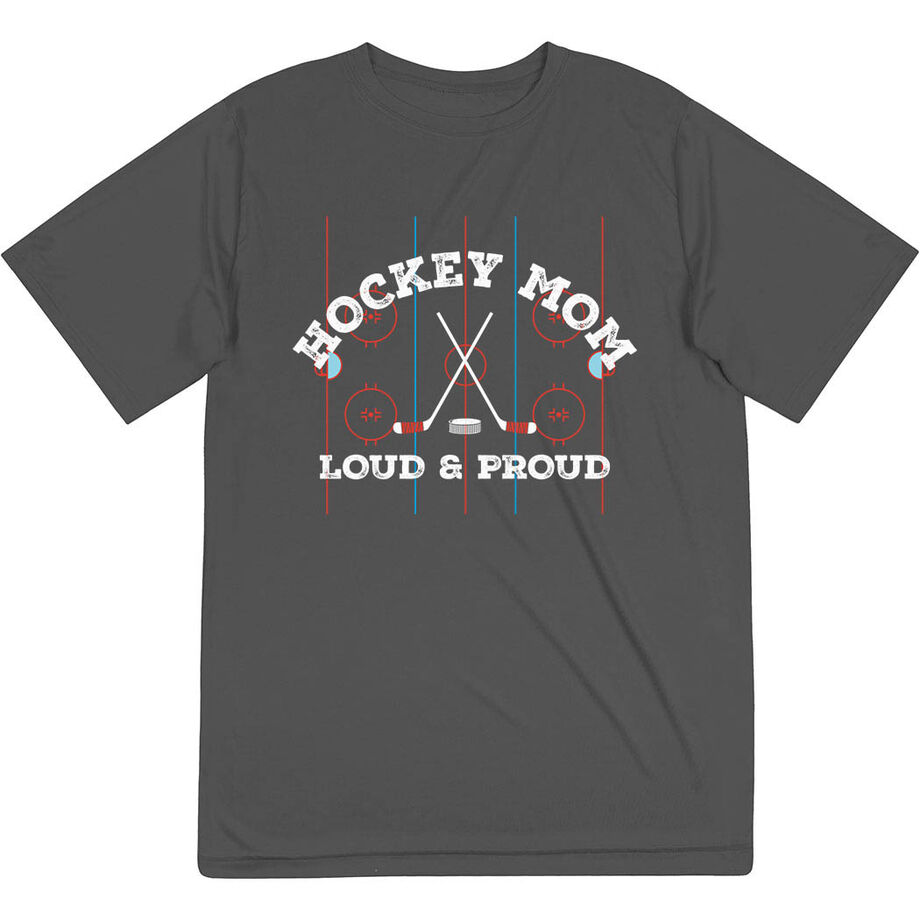 Hockey Short Sleeve Performance Tee - Loud and Proud Hockey Mom