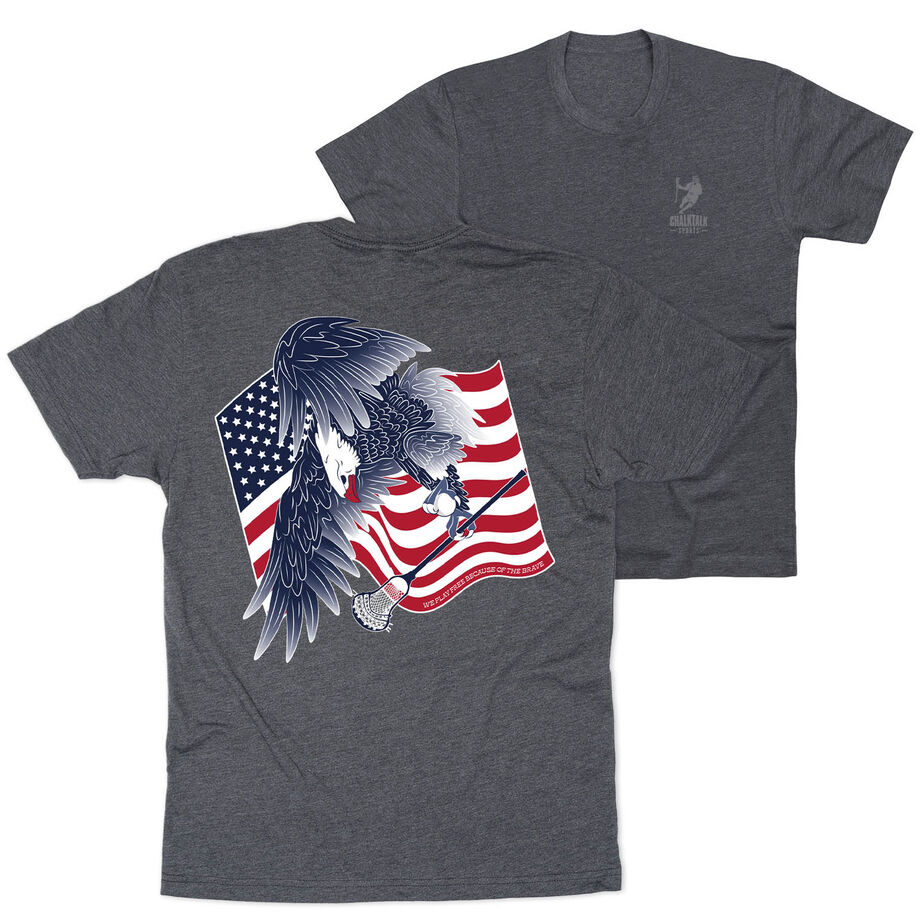 Guys Lacrosse Short Sleeve T-Shirt - Lacrosse Eagle (Back Design)
