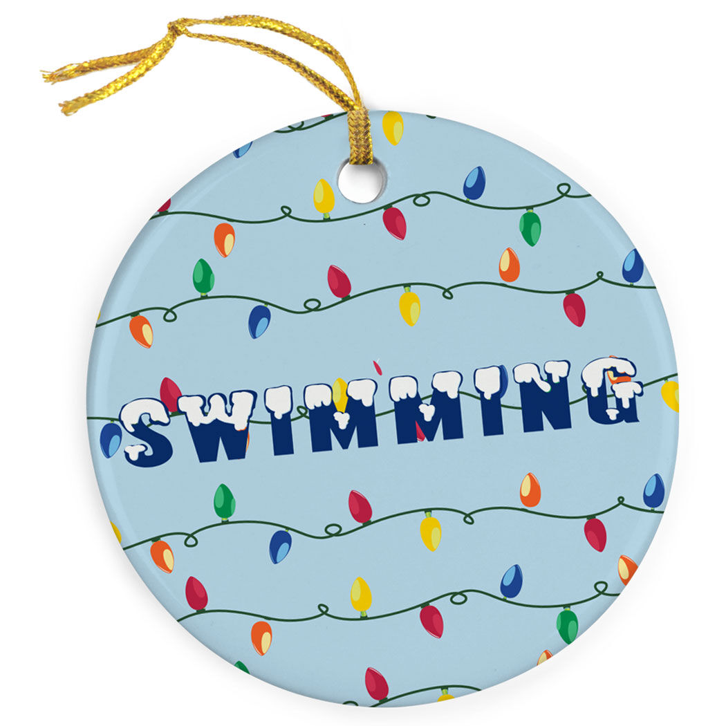 swimming porcelain ornament swim with christmas lights chalktalksports swimmers christmas ornaments