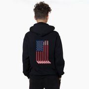 Hockey Hooded Sweatshirt - USA Sticks (Back Design)