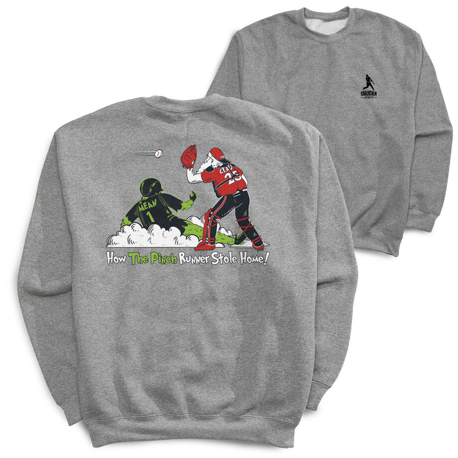 Baseball Crewneck Sweatshirt - How The Pinch Stole Home (Back Design)
