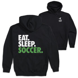 Soccer Hooded Sweatshirt - Eat. Sleep. Soccer (Back Design) [Youth Medium/Black] - SS