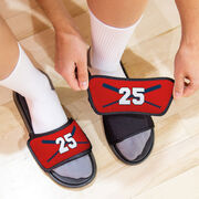 Baseball Repwell&reg; Slide Sandals - Crossed Bats with Numbers