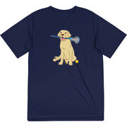 Girls Lacrosse Short Sleeve Performance Tee - Chase The Lax Dog