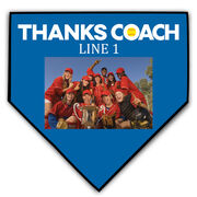 Softball Home Plate Plaque - Thank You Coach Photo Autograph