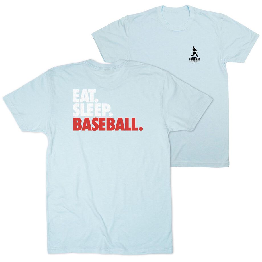 Baseball Short Sleeve T-Shirt - Eat. Sleep. Baseball. (Back Design)