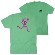 Lacrosse Short Sleeve T-Shirt - Neon Lax Girl (Back Design)