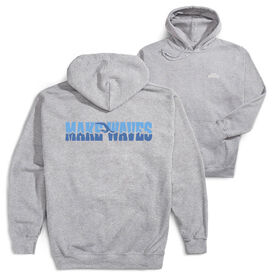 Swimming Hooded Sweatshirt - Make Waves (Back Design) [Youth Medium/Gray] - SS