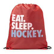 Hockey Drawstring Backpack Eat. Sleep. Hockey.