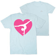 Gymnastics Short Sleeve T-Shirt - Gymnast Heart (Back Design)