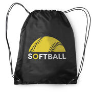 Softball Drawstring Backpack - Modern Softball