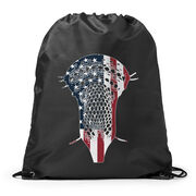 Guys Lacrosse Drawstring Backpack - Patriotic Stick