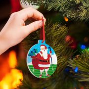 Field Hockey Round Ceramic Ornament - Field Hockey Santa