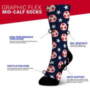 Soccer Graphic Flex Mid-Calf Socks - All American