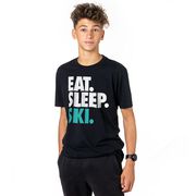 Skiing T-Shirt Short Sleeve Eat. Sleep. Ski.