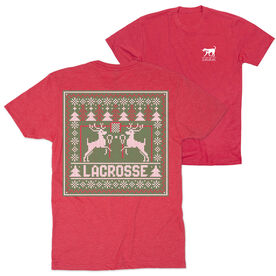 Lacrosse Short Sleeve Tee - Lacrosse Christmas Knit (Back Design)
