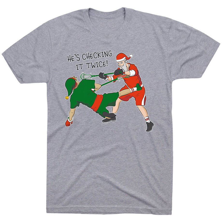 Guys Lacrosse Short Sleeve T-Shirt - Checking It Twice Lacrosse