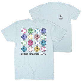 Soccer Short Sleeve T-Shirt - Soccer Makes Me Happy (Back Design)