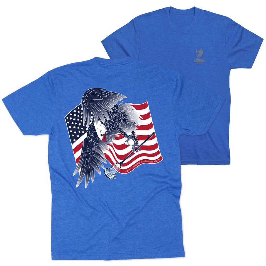 Guys Lacrosse Short Sleeve T-Shirt - Lacrosse Eagle (Back Design)