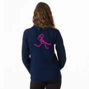 Field Hockey Tshirt Long Sleeve - Neon Field Hockey Girl (Back Design)